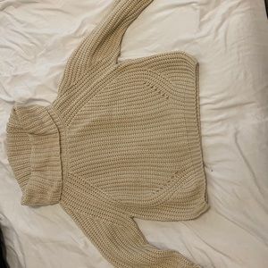 Cowl neck knit sweater